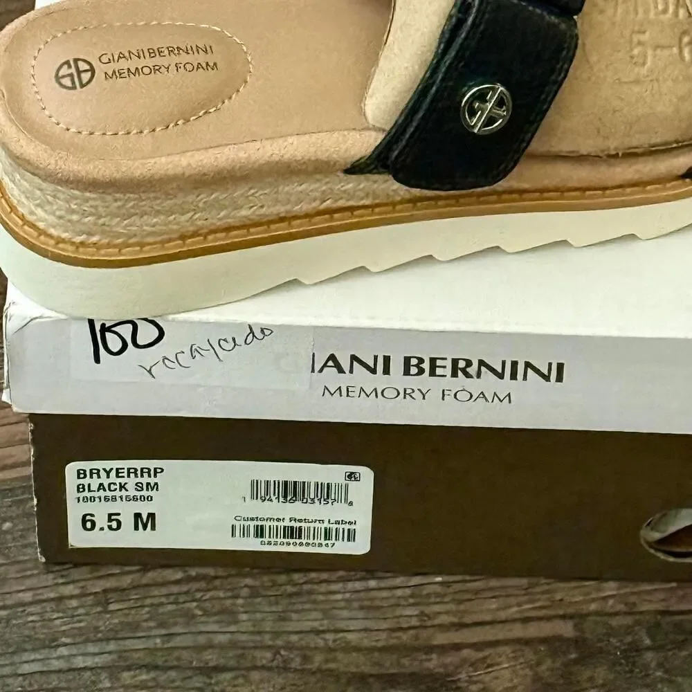 Giani Bernini Womens Bryerr Faux Leather Adjustable Espadrilles Size 6.5 New
